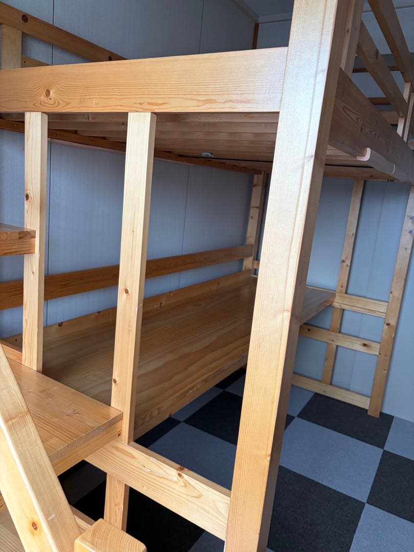 ロフトベッド ハイタイプ 階段式 机付き システムベッド ベッド ロフトタイプ