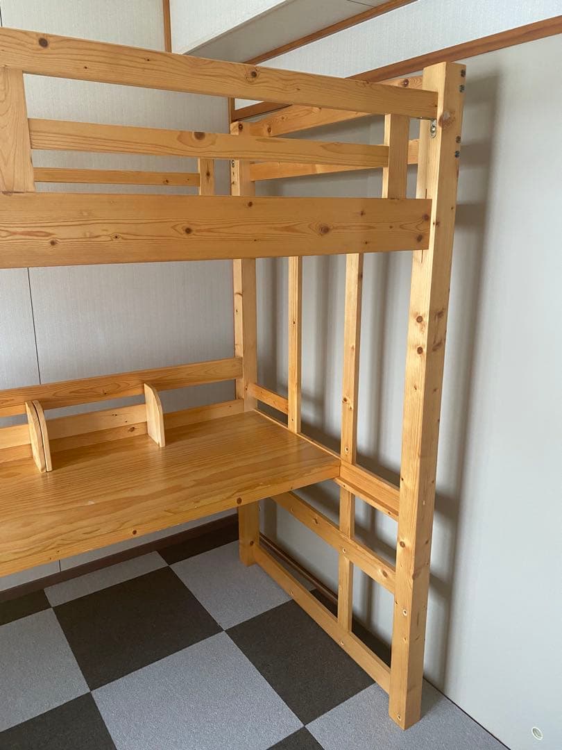 ロフトベッド ハイタイプ 階段式 机付き システムベッド ベッド ロフトタイプ
