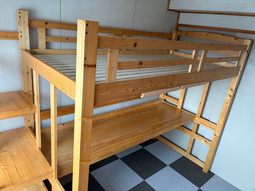 ロフトベッド ハイタイプ 階段式 机付き システムベッド ベッド ロフトタイプ