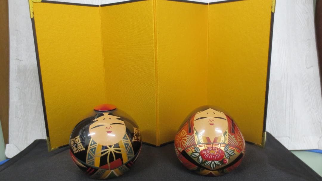 大内人形 金屏風セット