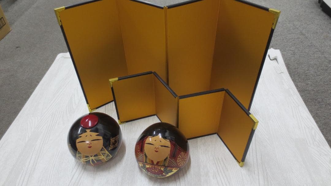 大内人形 金屏風セット