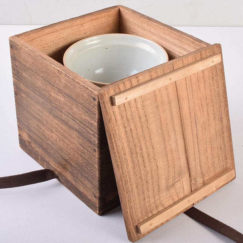 中国　南京赤絵　梅文　煎茶碗　五客　時代箱　V　R9030