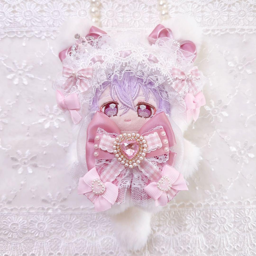 いつぬい　ぬい服　ちびぐるみ ピンク　ねこ　白　あんスタ　ロリータ