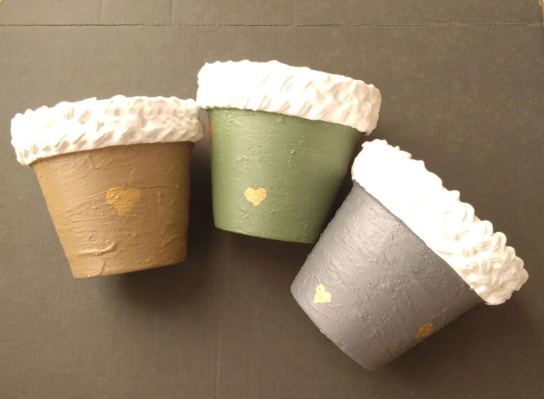 #4リメイク鉢【M】3個セット　ハート