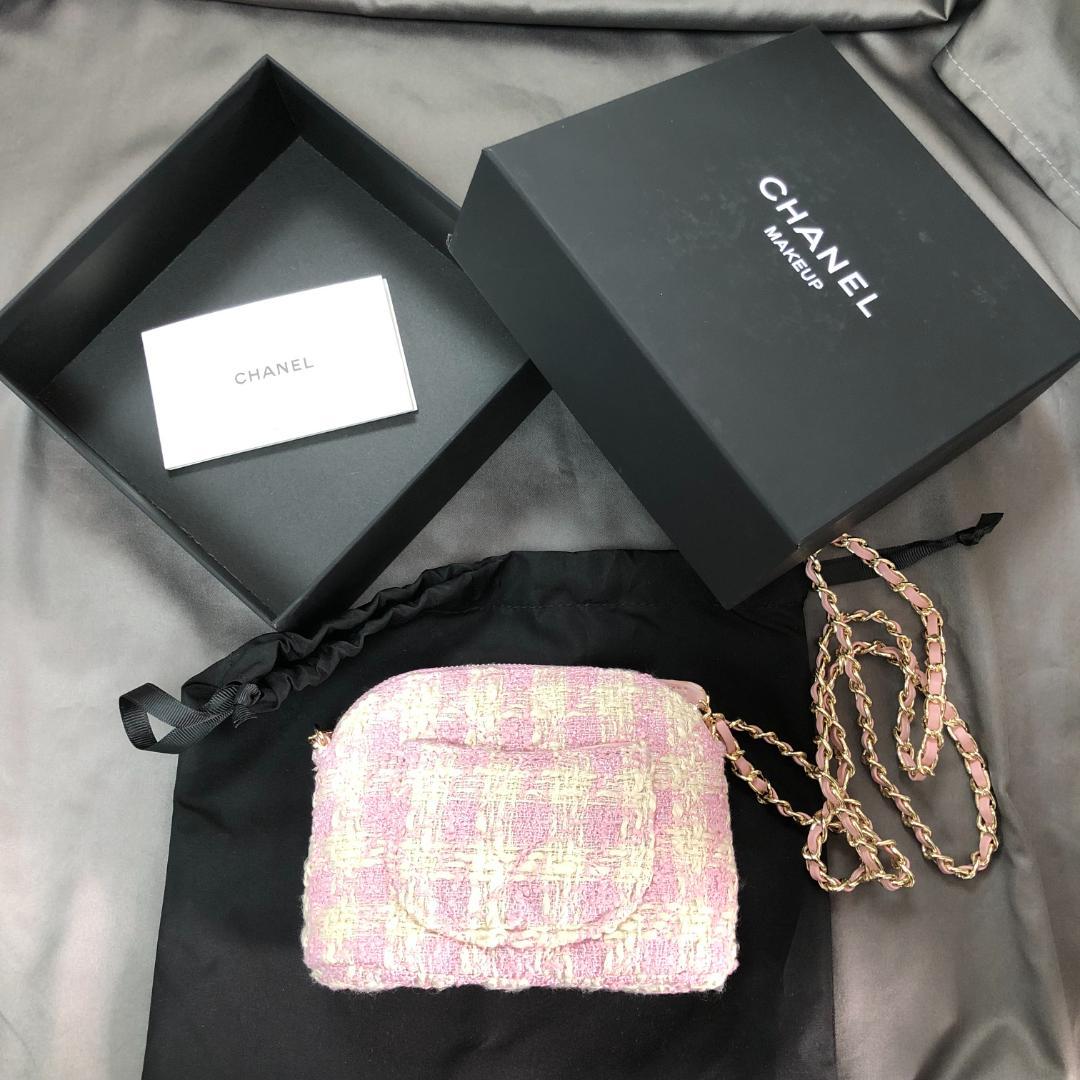 【新品・限定】二つ折り財布 ピンクツイード