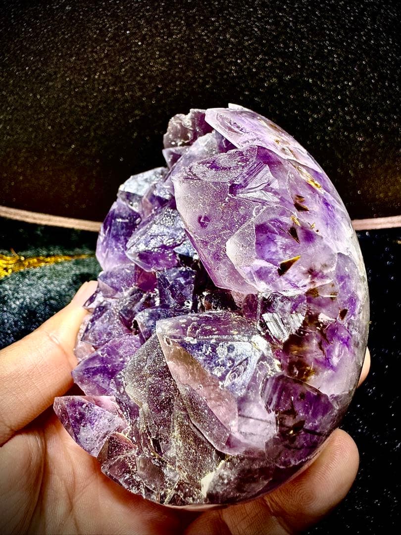 激レア ウルグアイ 帝王 紫水晶 シュガー アメジスト2回目結晶 卵