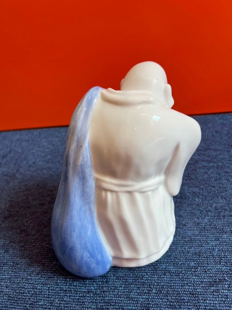 1062 有田焼　華山堂　萬右エ門　白磁布袋仏　未使用