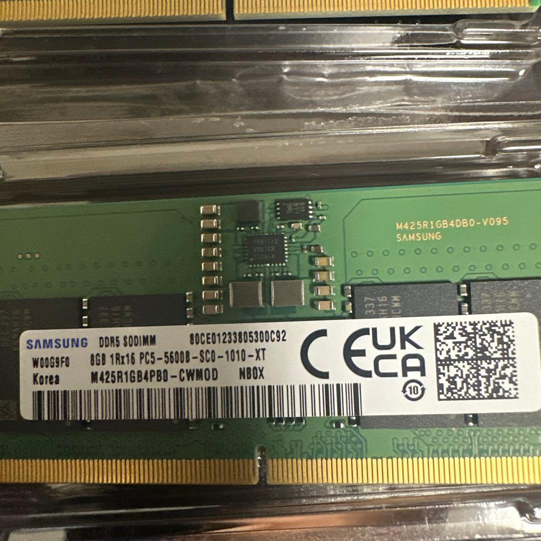 Samsung DDR5 SODIMM 8GB×2 5600 16GB メモリ