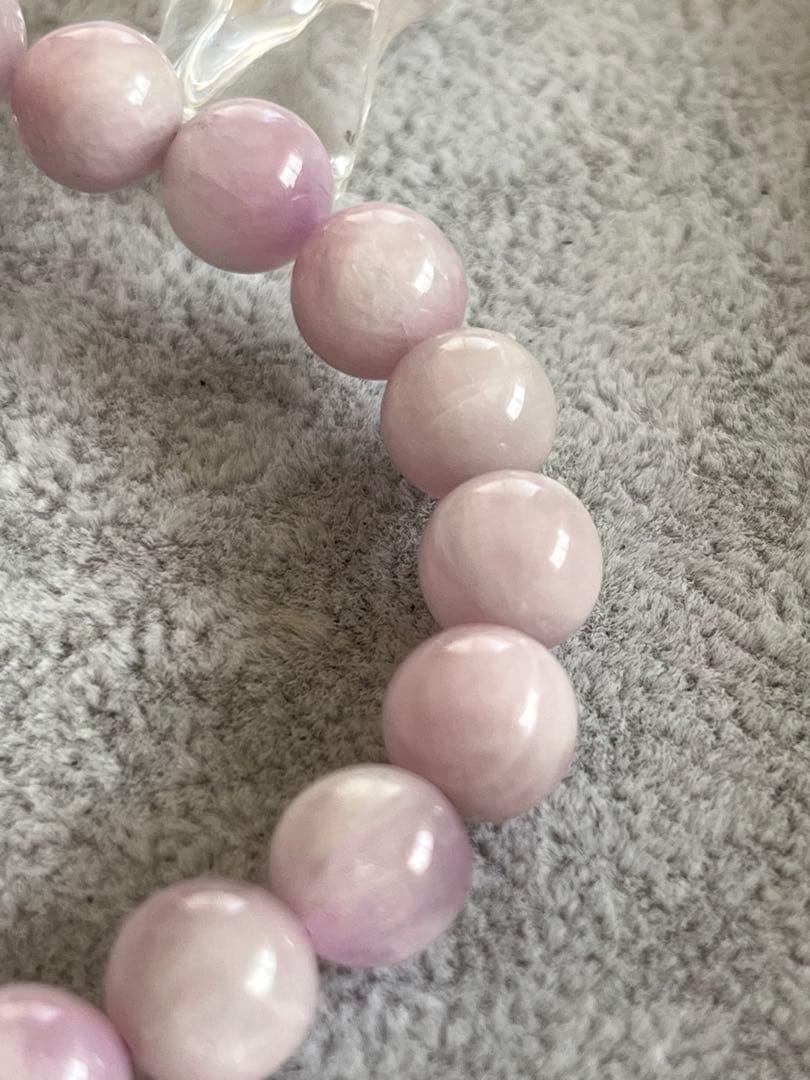 天然石ブレスレット　クンツァイト9mm ☆256