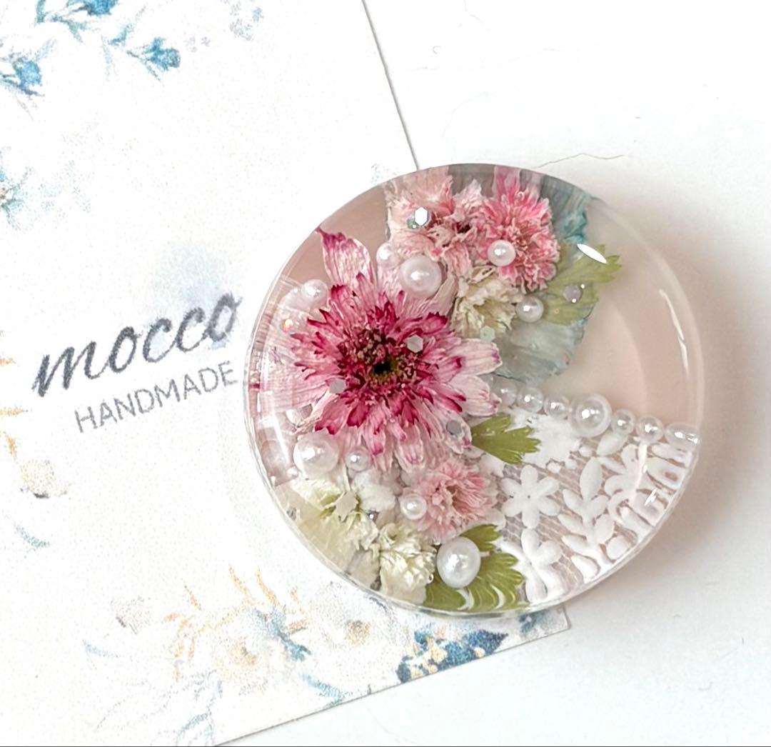 レジンヘアゴム ポニーフック　ドライフラワー　No.379