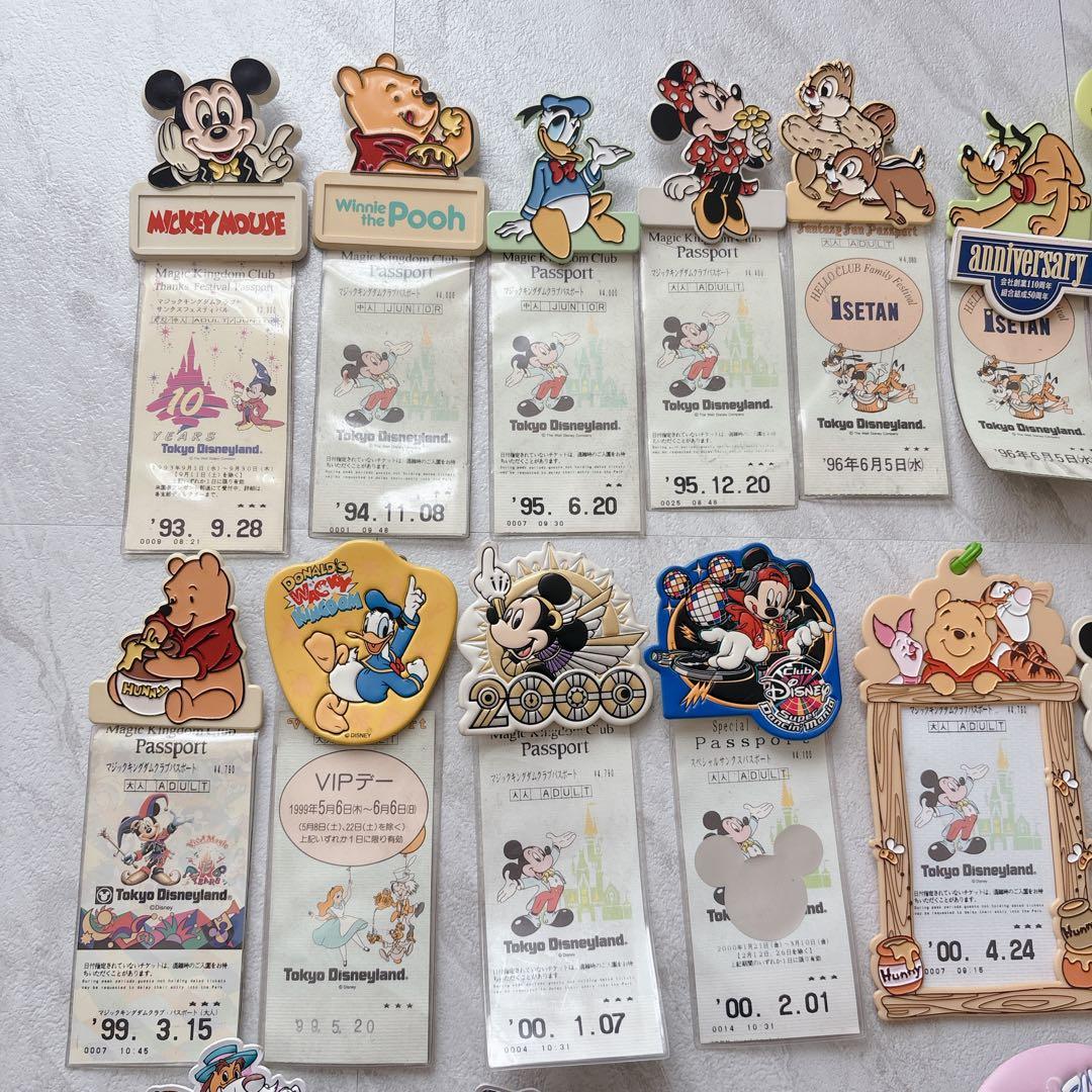 1993年〜2001粘　ディズニーランド チケットホルダー 半券　18枚　当時物