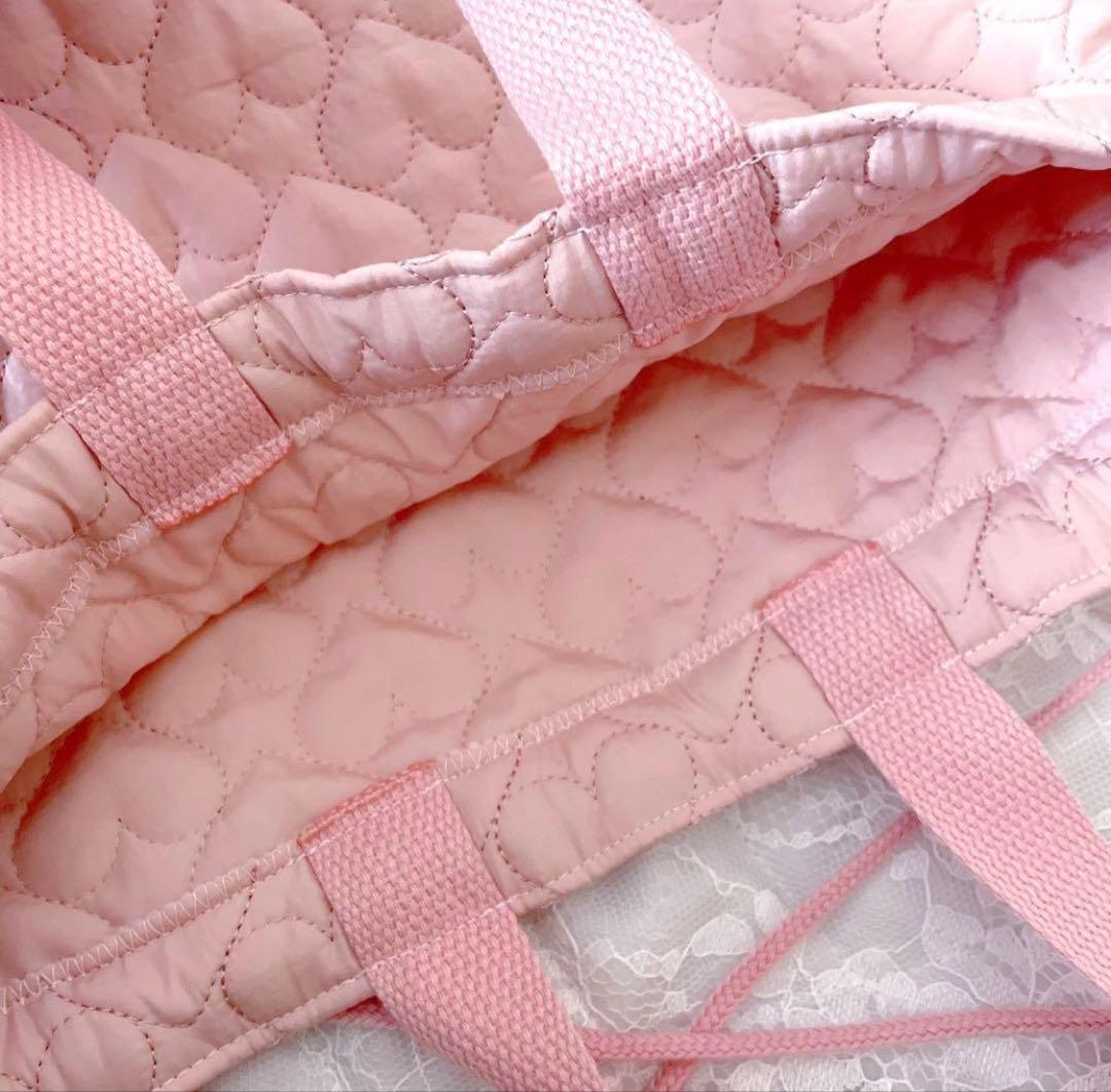 レッスンバッグ.体操服入れ.上靴袋3点セット♡ハート柄キルト(コーラルピンク)