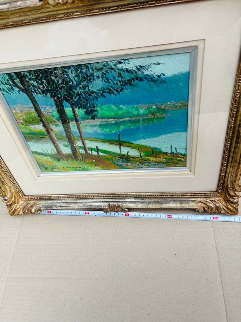 風景画 肉筆 サイン入り 油絵 油彩 額装