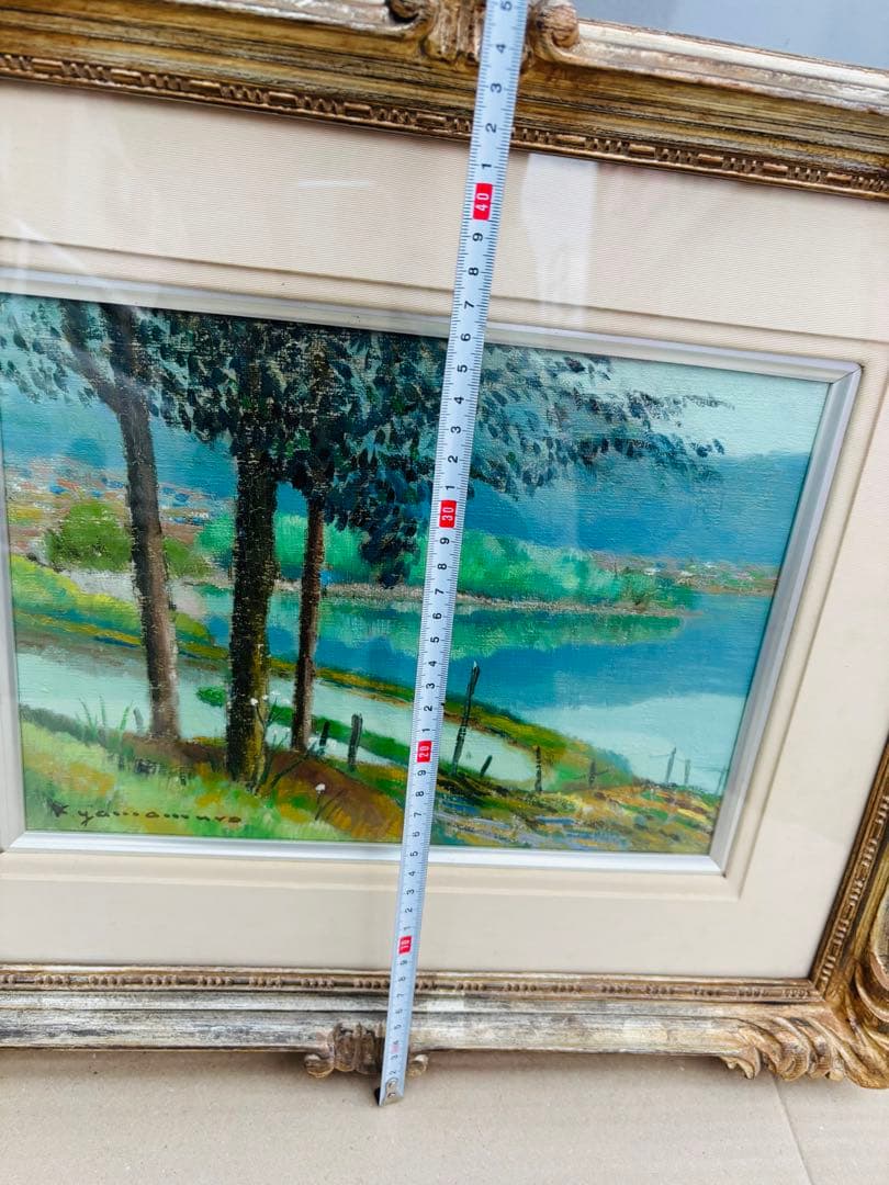 風景画 肉筆 サイン入り 油絵 油彩 額装