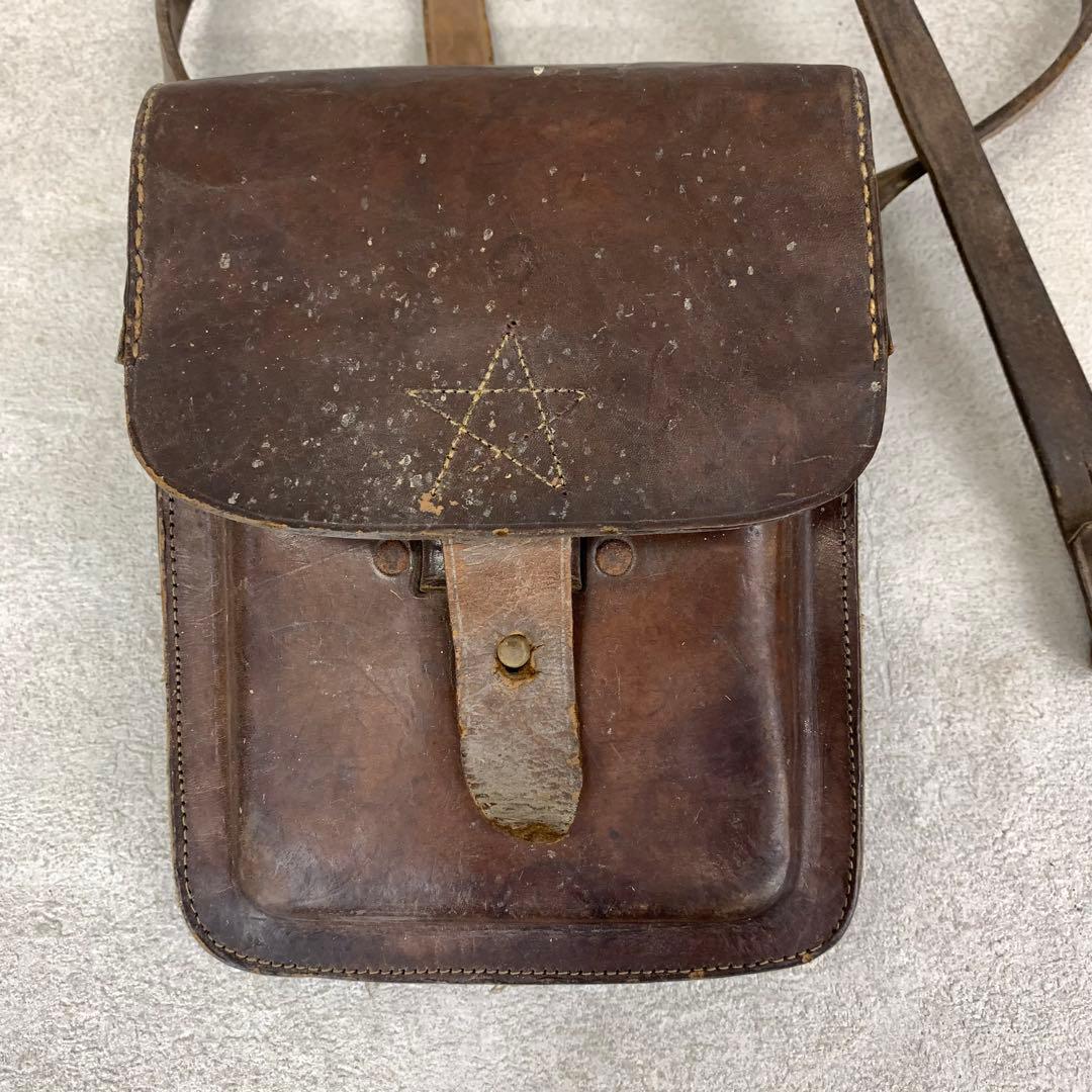 【Cy'shops】旧日本軍将校鞄 星印 水筒 当時物 時代物
