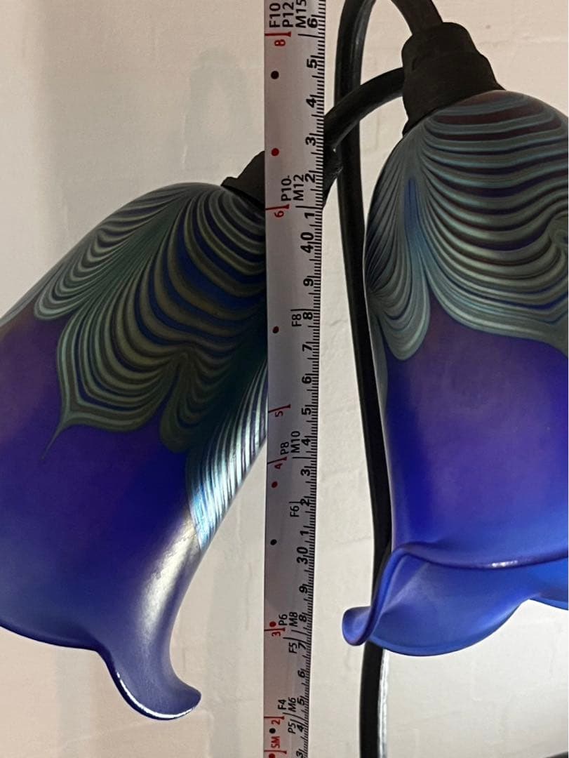 ライト　ランプ　アンティーク　ガラス　イリデッセント　ティファニーファブリル風