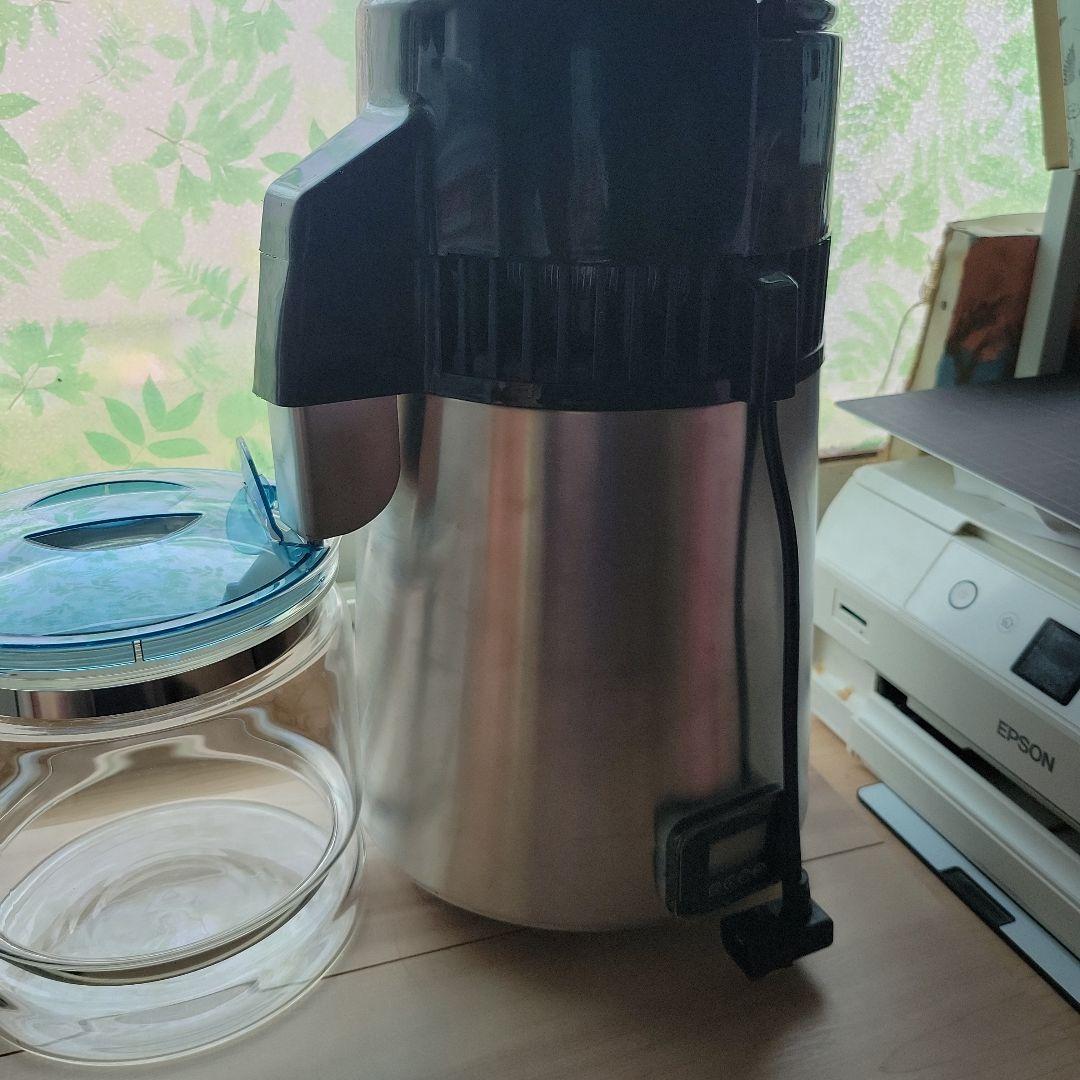 ✨お米✨ポット型蒸留水器 ステンレススチール製 ガラス容器付き&有機石灰