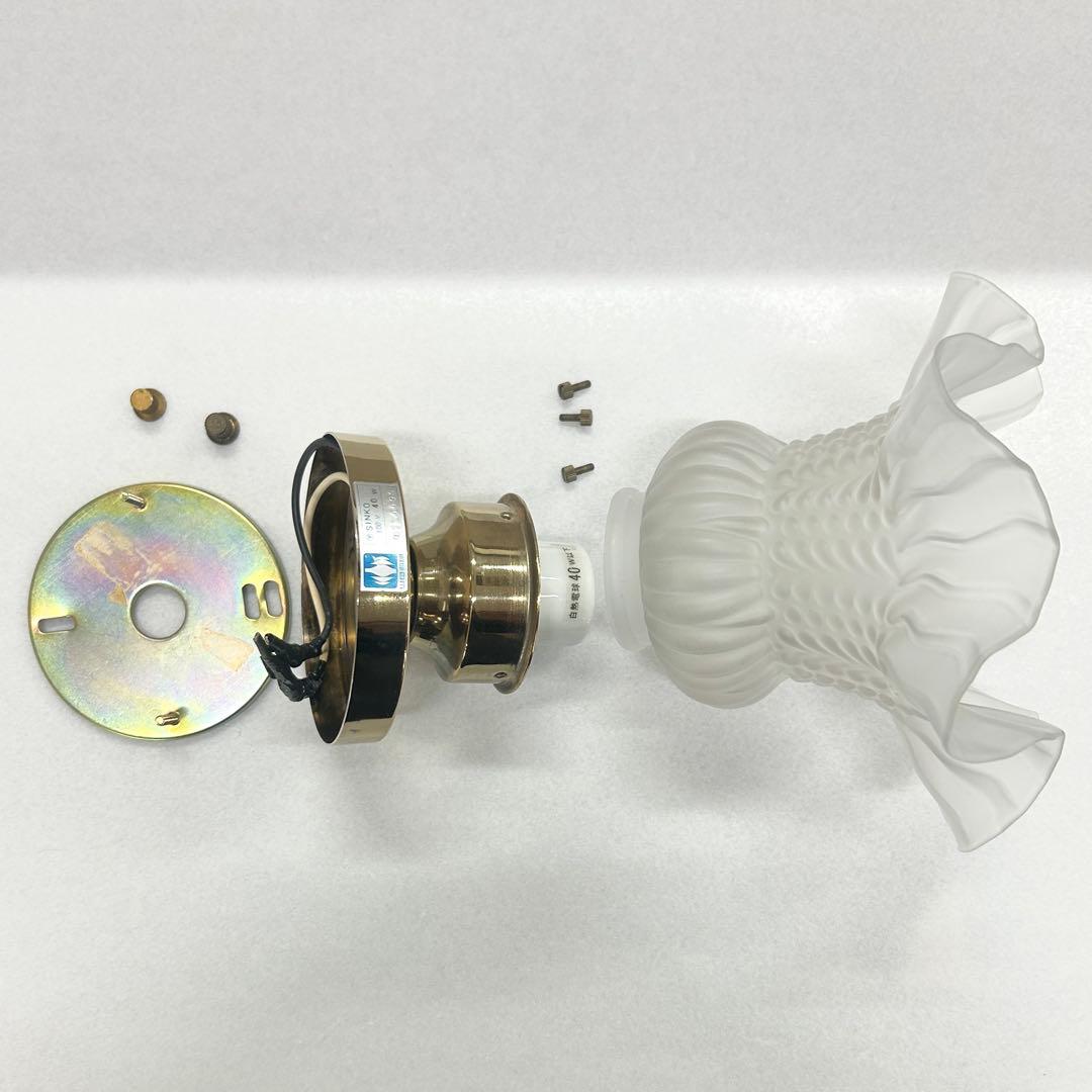 【Vintage】山田照明製 フリルガラス シーリングライト no.①