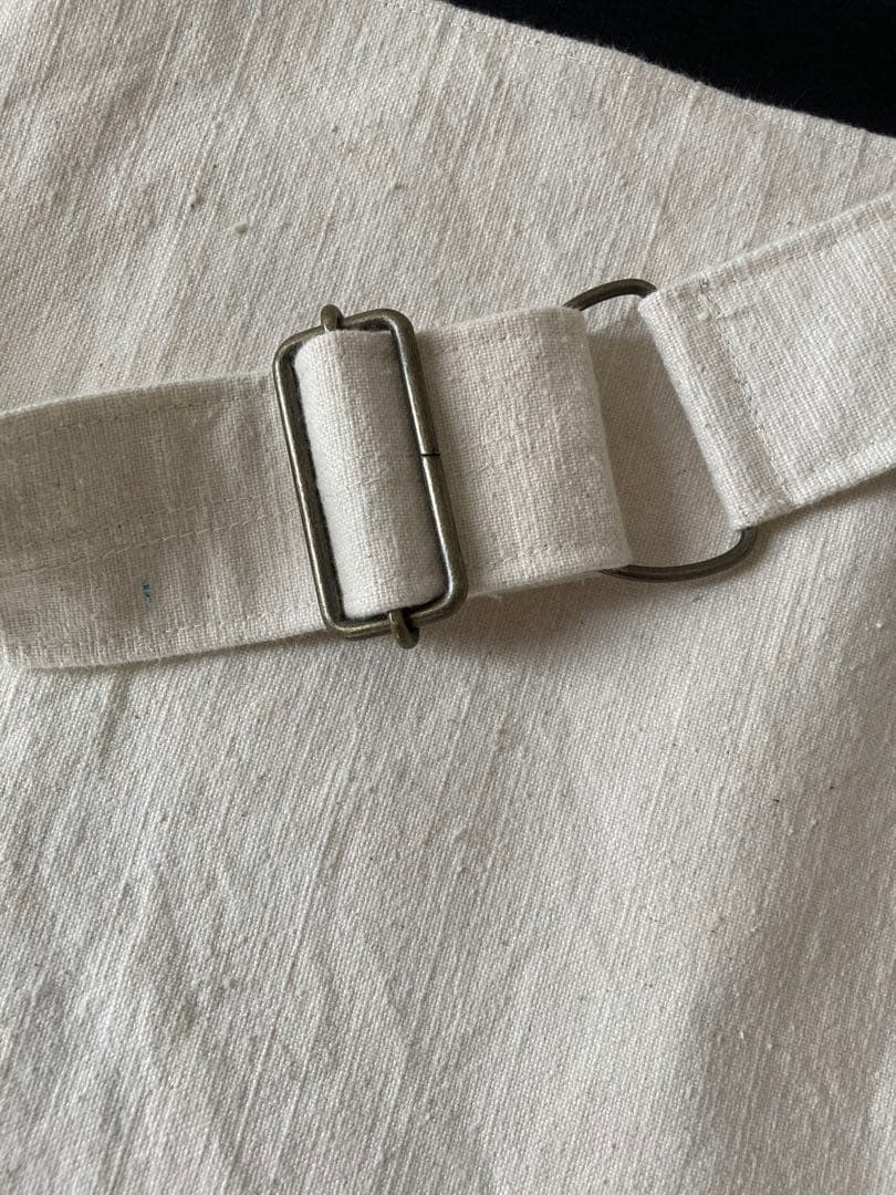 昭和の学生カバン　ホワイトショルダーバッグ