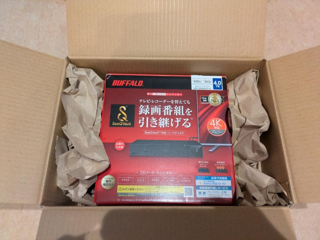 【ほぼ新品】BUFFALO HD-S4U3 4TB 外付けHDD
