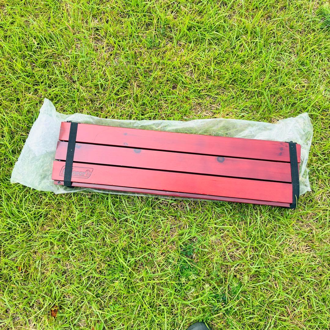 【使用感少】コールマン Coleman ウッドロールテーブル 廃盤カラー