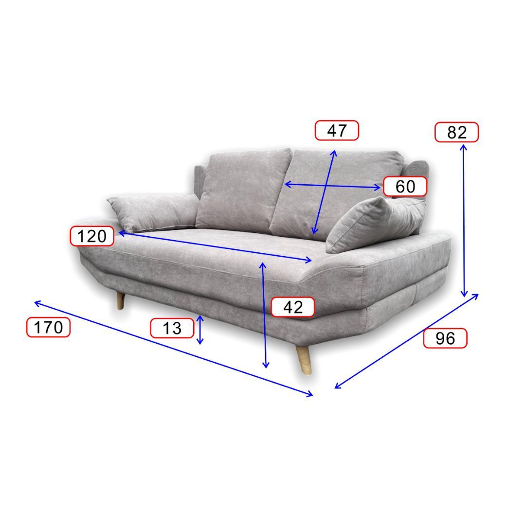 【新品・未使用】　ゆったり座面　　2人掛け　グレー　ソファーベット