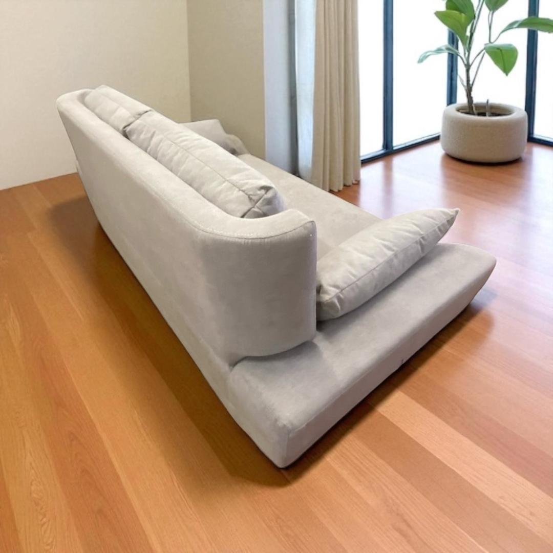 【新品・未使用】　ゆったり座面　　2人掛け　グレー　ソファーベット