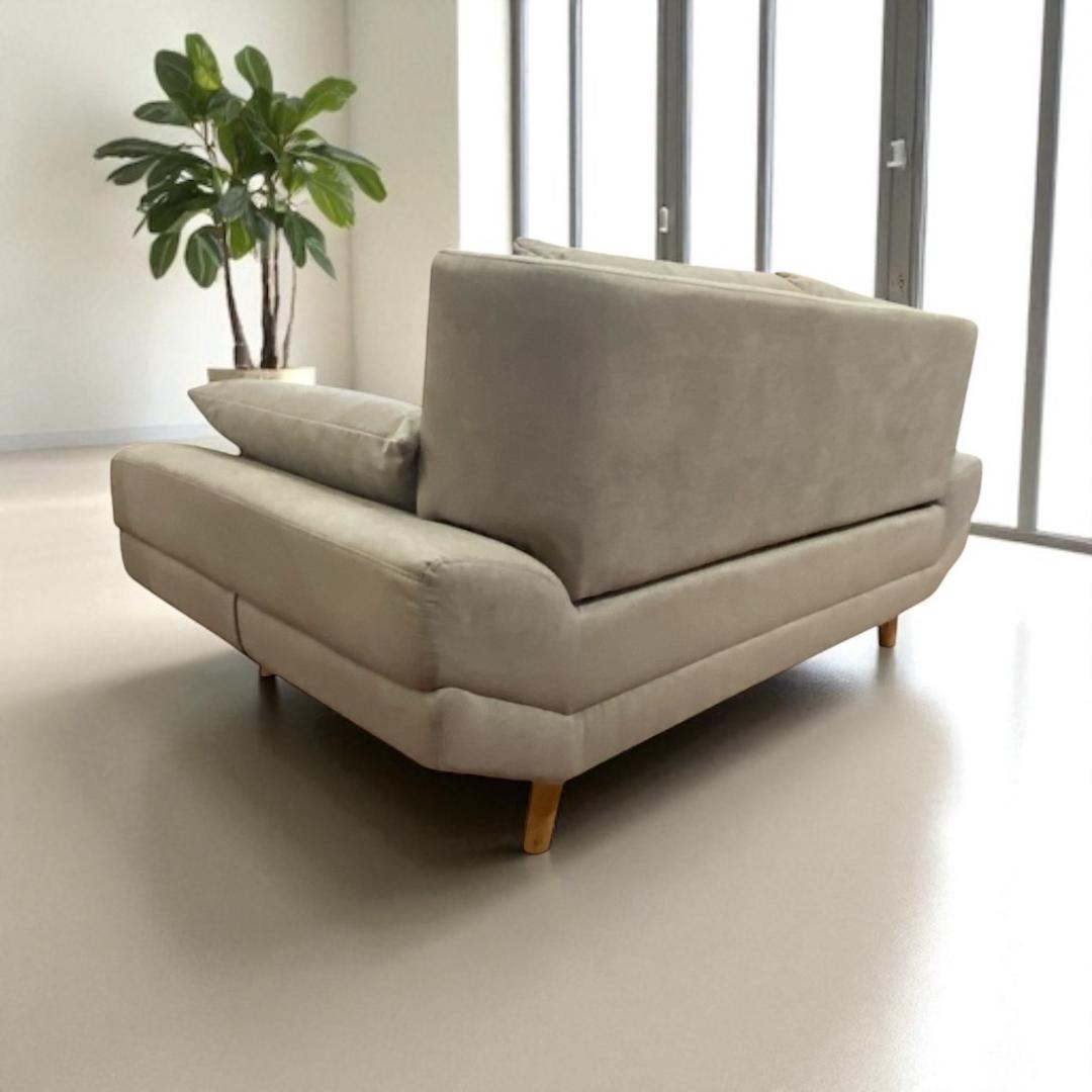 【新品・未使用】　ゆったり座面　　2人掛け　グレー　ソファーベット