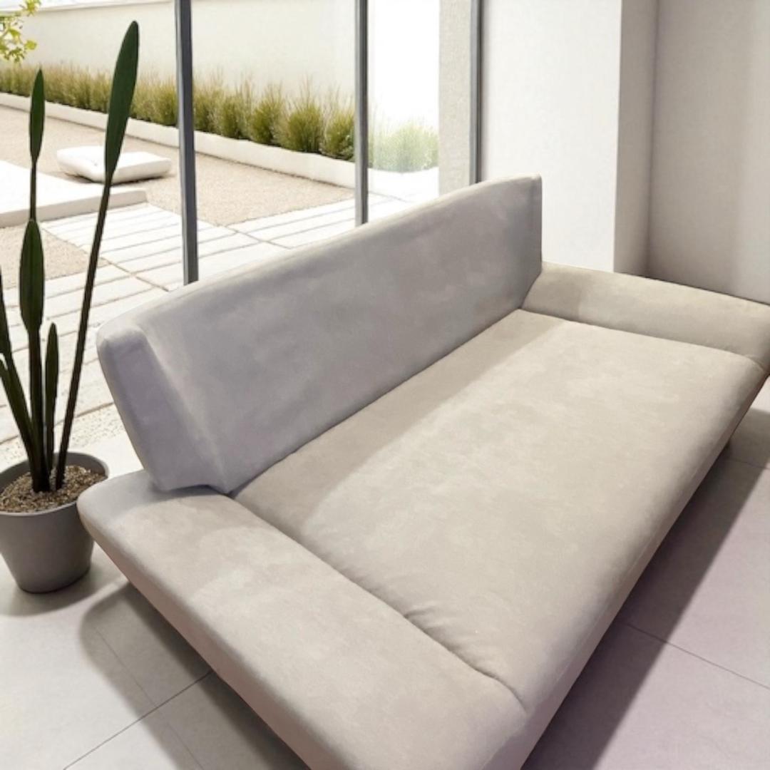 【新品・未使用】　ゆったり座面　　2人掛け　グレー　ソファーベット