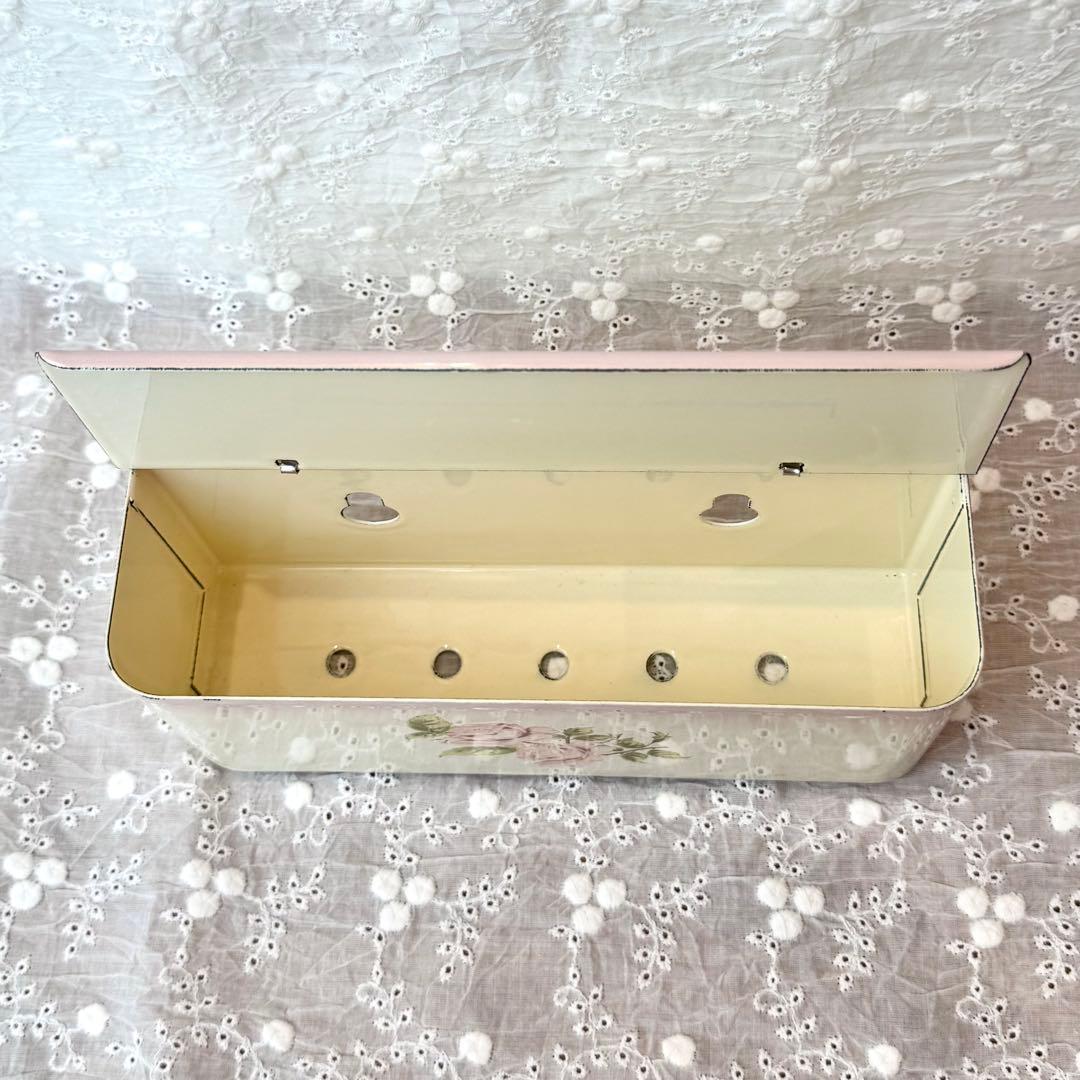 希少レア 旧イマン ダイアナローズ 蓋付きスポンジラック ホーロー 花柄雑貨