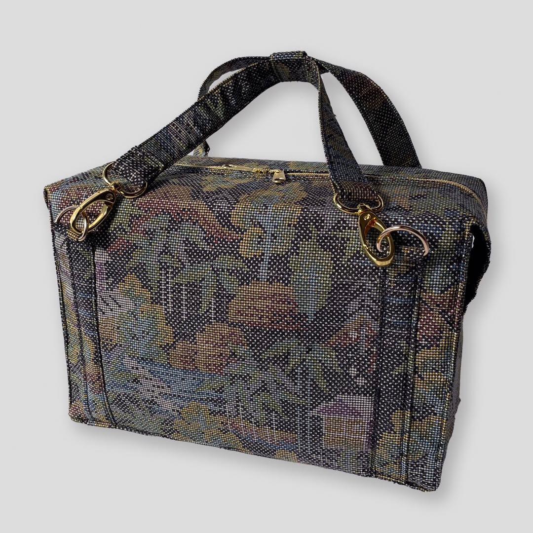 イ*ズ様 大島紬　正絹　リメイク　ミニボストンバッグ　ショルダーバッグ