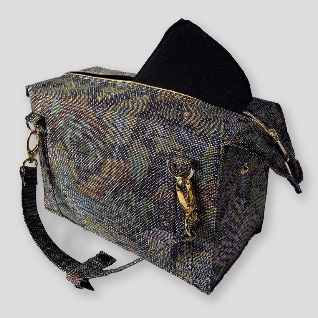 イ*ズ様 大島紬　正絹　リメイク　ミニボストンバッグ　ショルダーバッグ