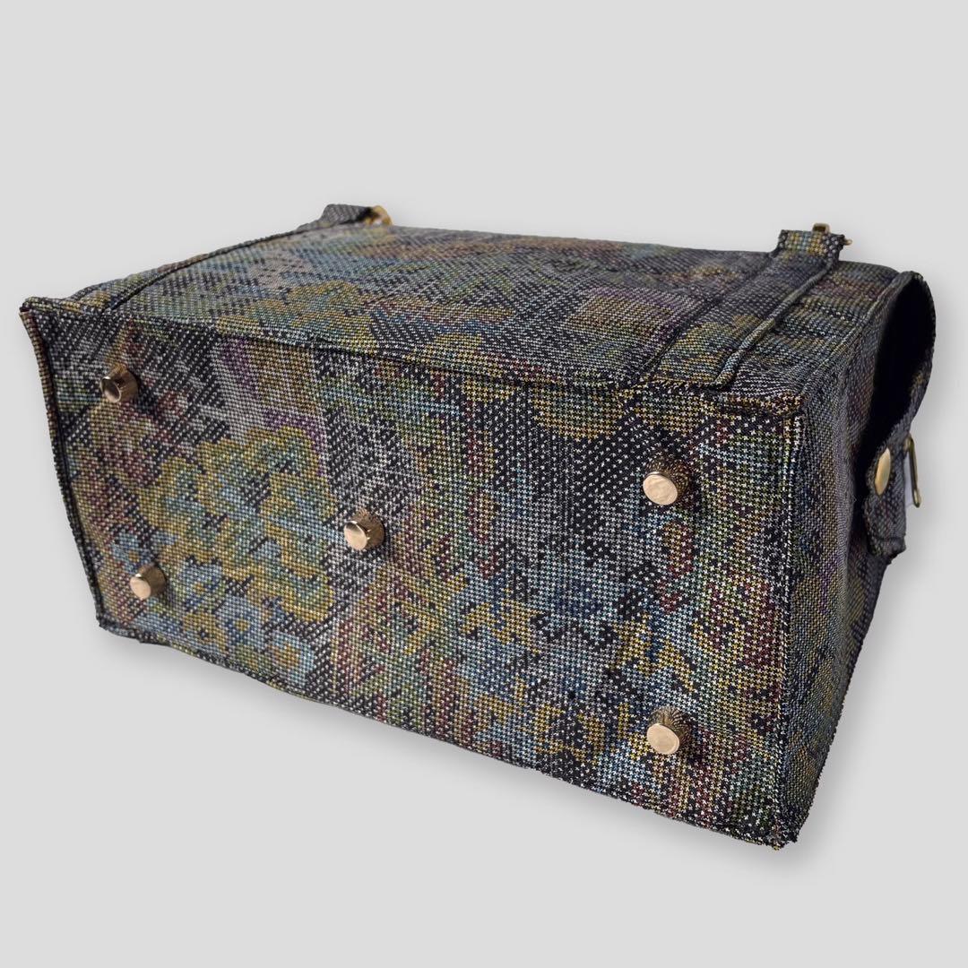 イ*ズ様 大島紬　正絹　リメイク　ミニボストンバッグ　ショルダーバッグ