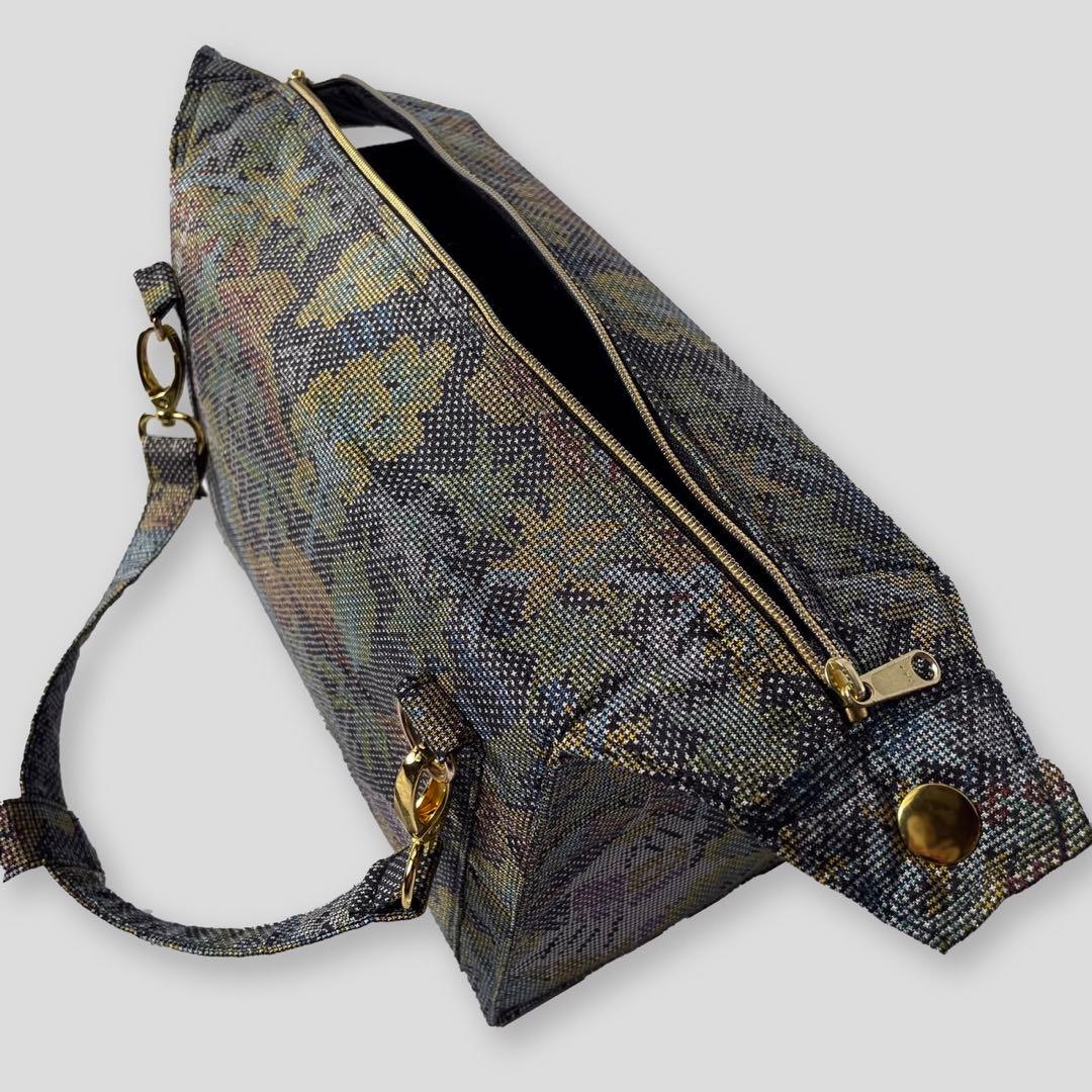 イ*ズ様 大島紬　正絹　リメイク　ミニボストンバッグ　ショルダーバッグ