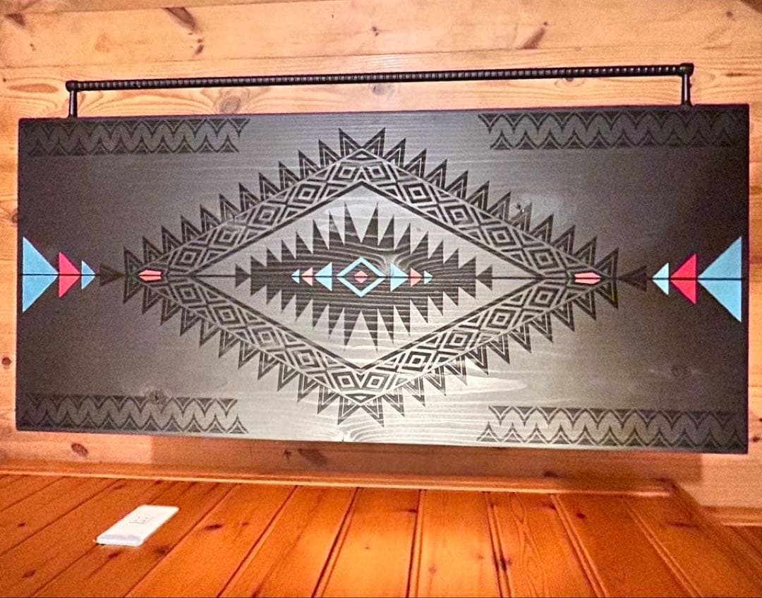 No.565 アイアンローテーブル オルテガテーブル　ネイティブ柄