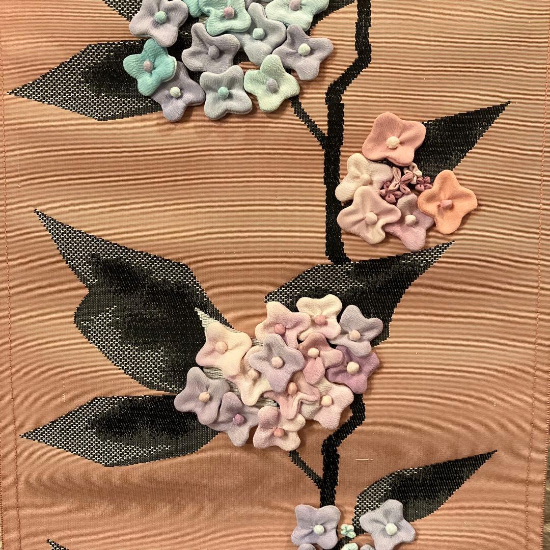 ちりめん細工　紫陽花のタペストリー