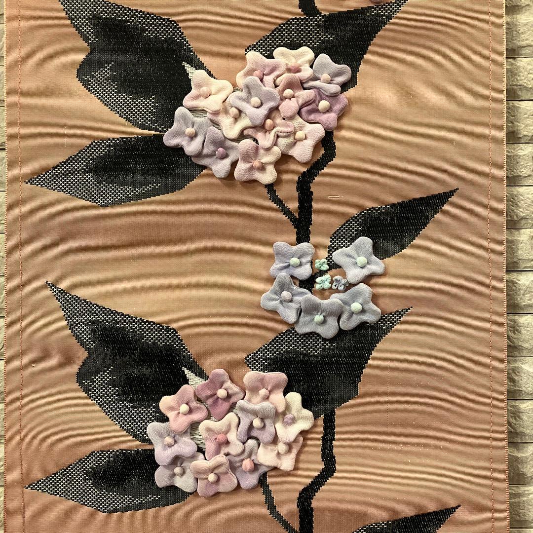 ちりめん細工　紫陽花のタペストリー