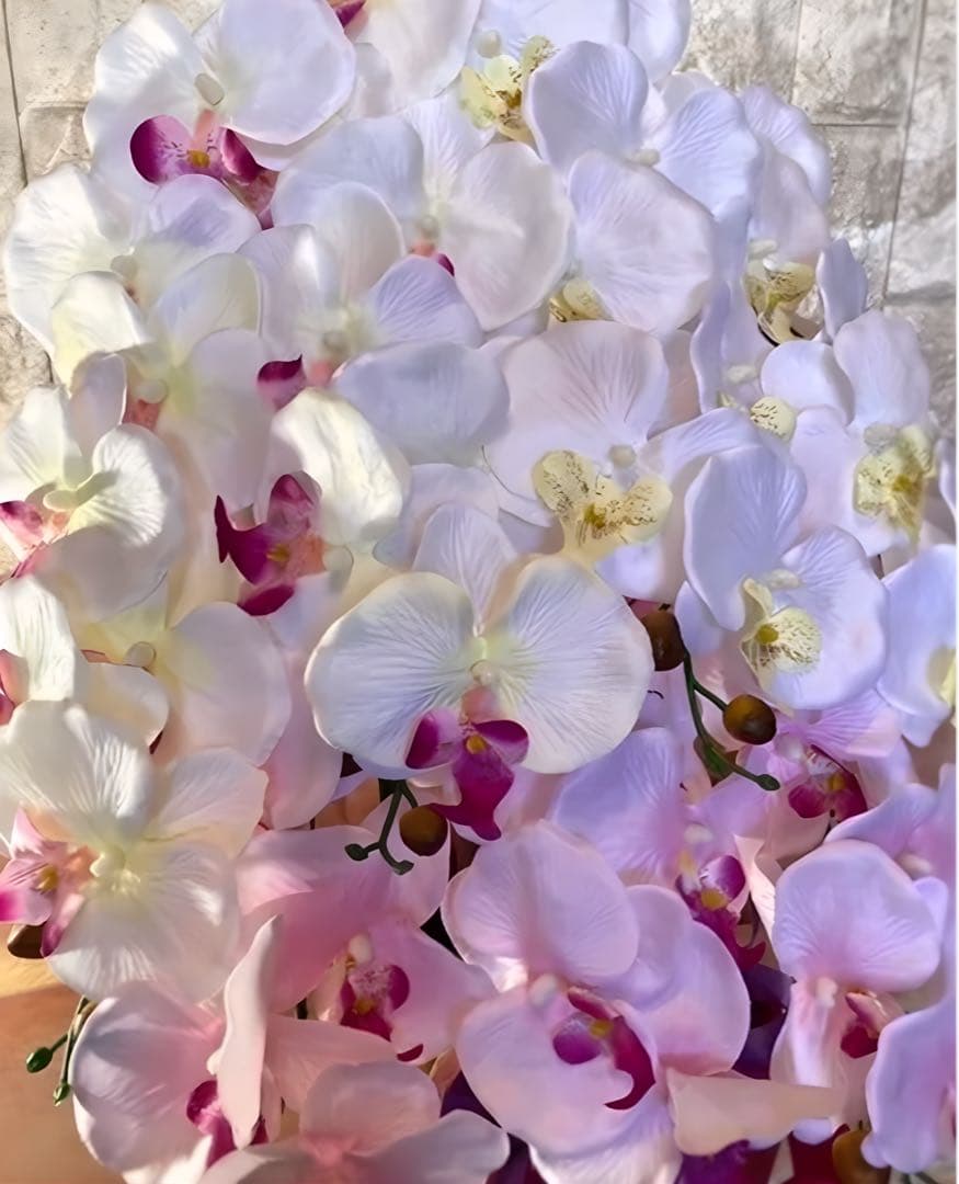 光触媒　人工観葉植物　ウォールグリーン　フェイクグリーン　7本胡蝶蘭6943@@