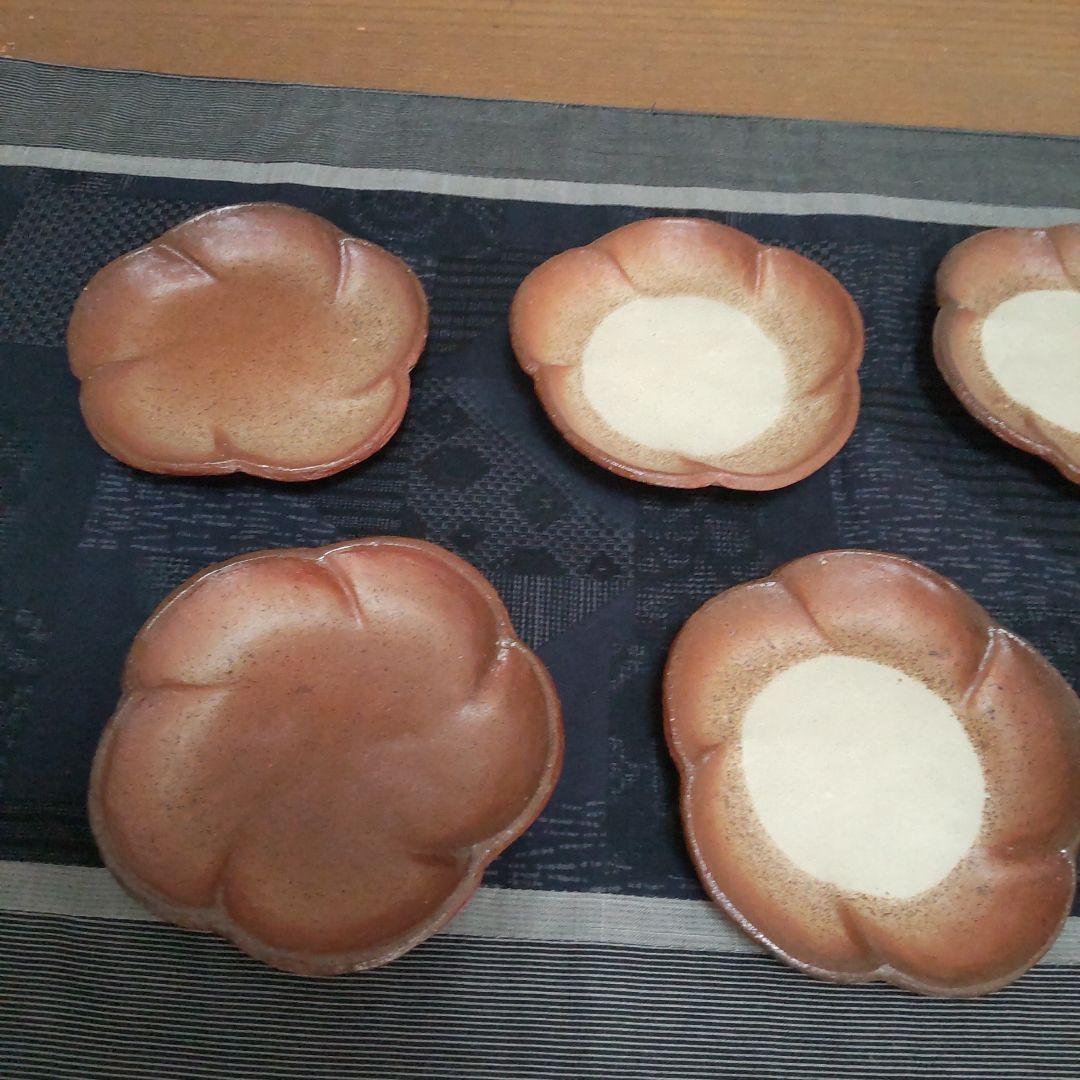 可愛い 梅皿 8枚 備前焼