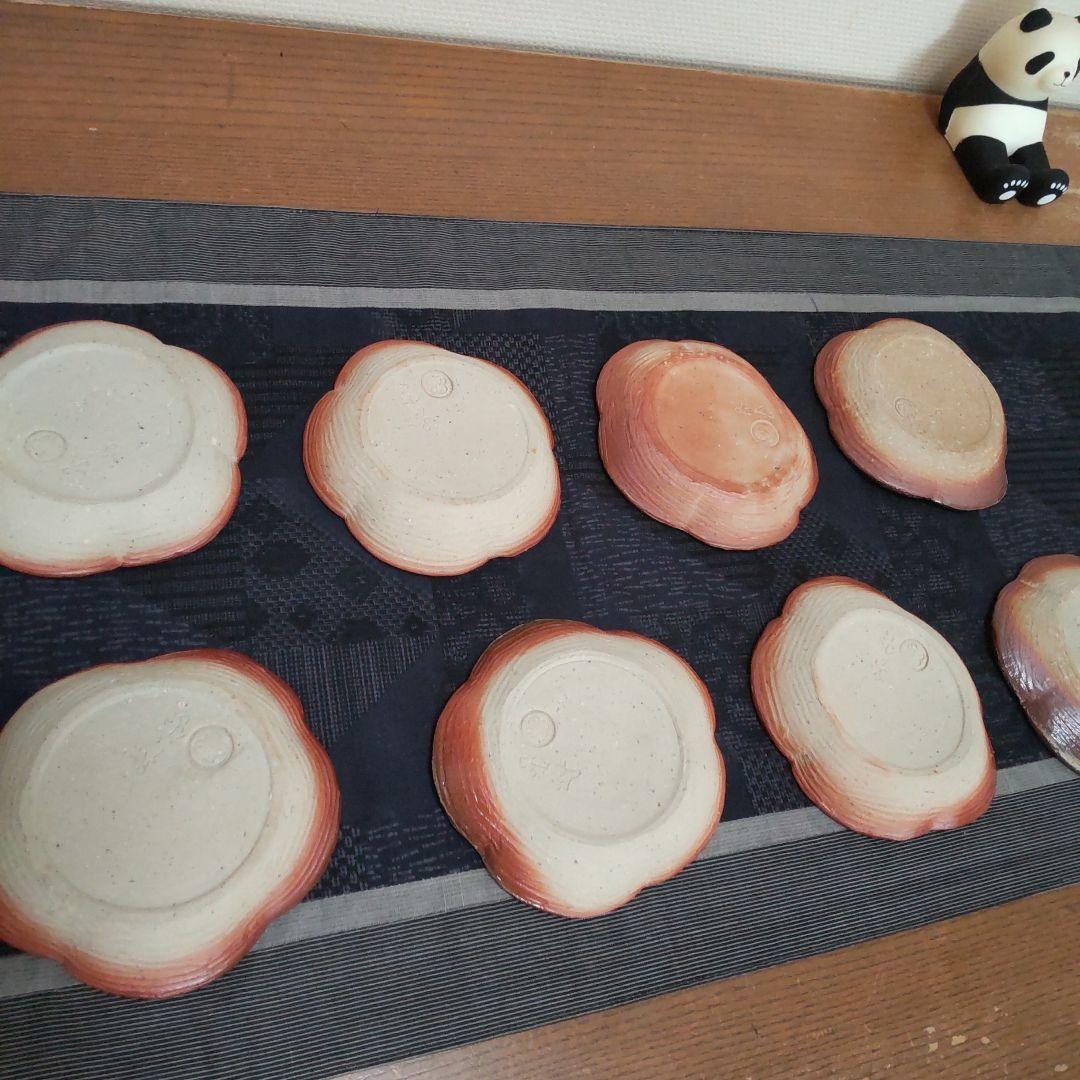 可愛い 梅皿 8枚 備前焼