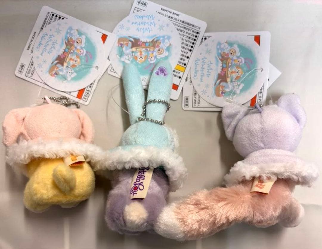 ダッフィー&フレンズ　ホワイトウィンタータイムワンダーズ　ぬいば　3種セット