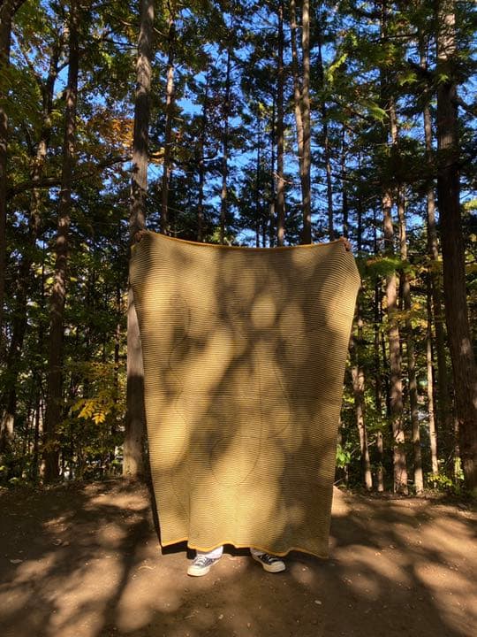 ニット ブランケット 毛布 シンプル ライン 北欧