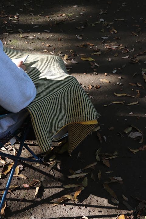 ニット ブランケット 毛布 シンプル ライン 北欧