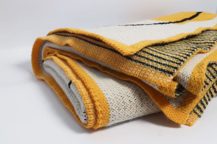 ニット ブランケット 毛布 シンプル ライン 北欧