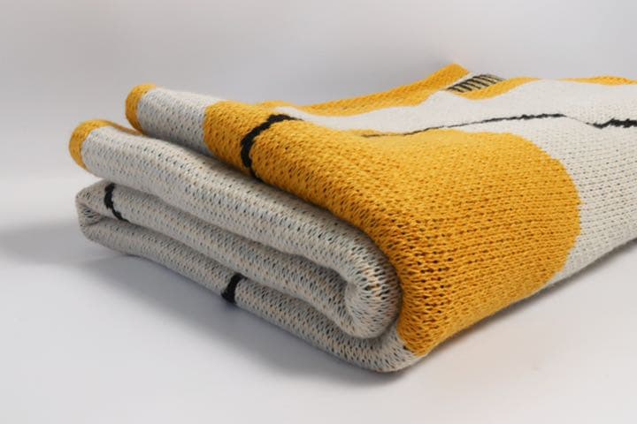 ニット ブランケット 毛布 シンプル ライン 北欧