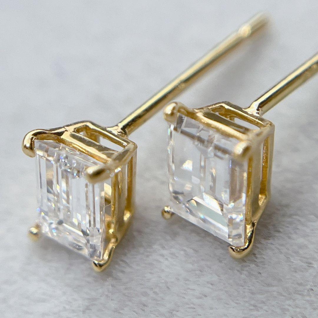 Tキラキラ バケットカット 天然ダイヤ 計0.713ct   K18