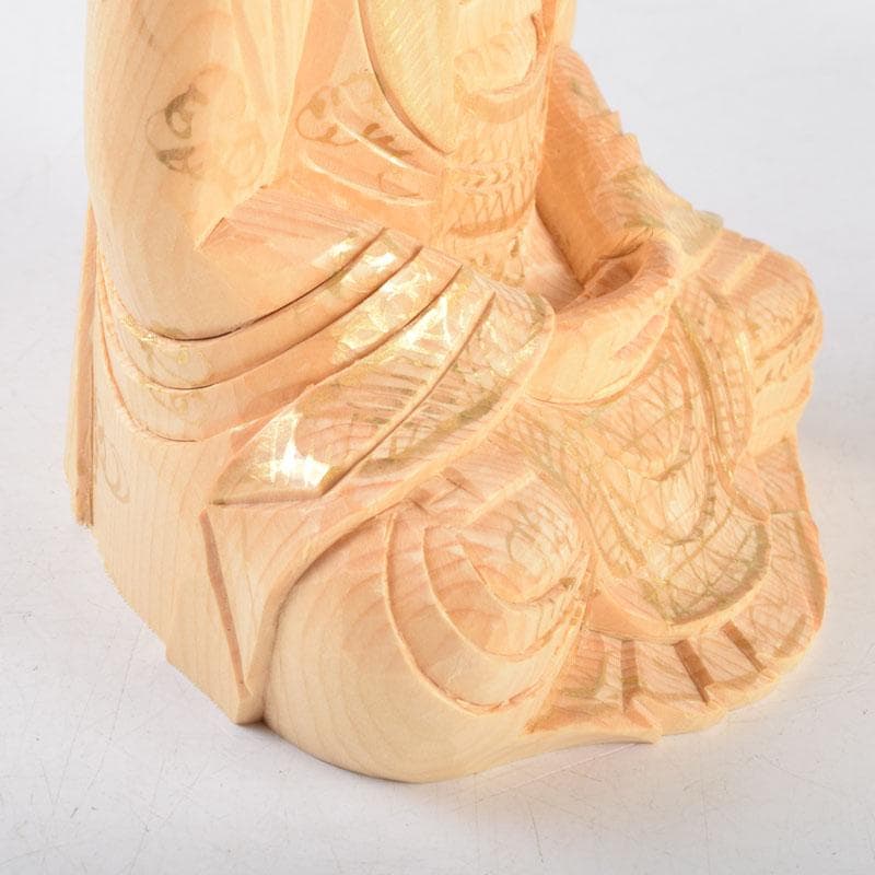 仏教美術　桧彫刻　釈迦如来座像　仏像　蓮華台　C　8982