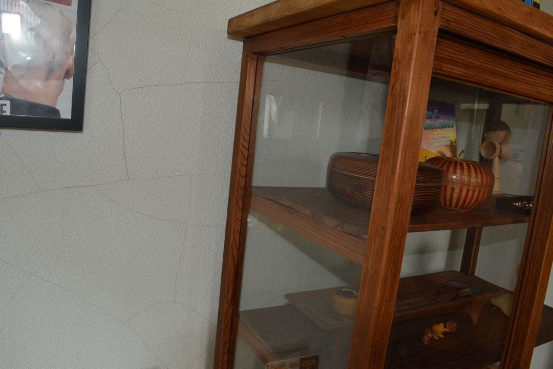 Vintage ガラスショーケース 引き戸 木工 木製 シンプル 和モダン 家具