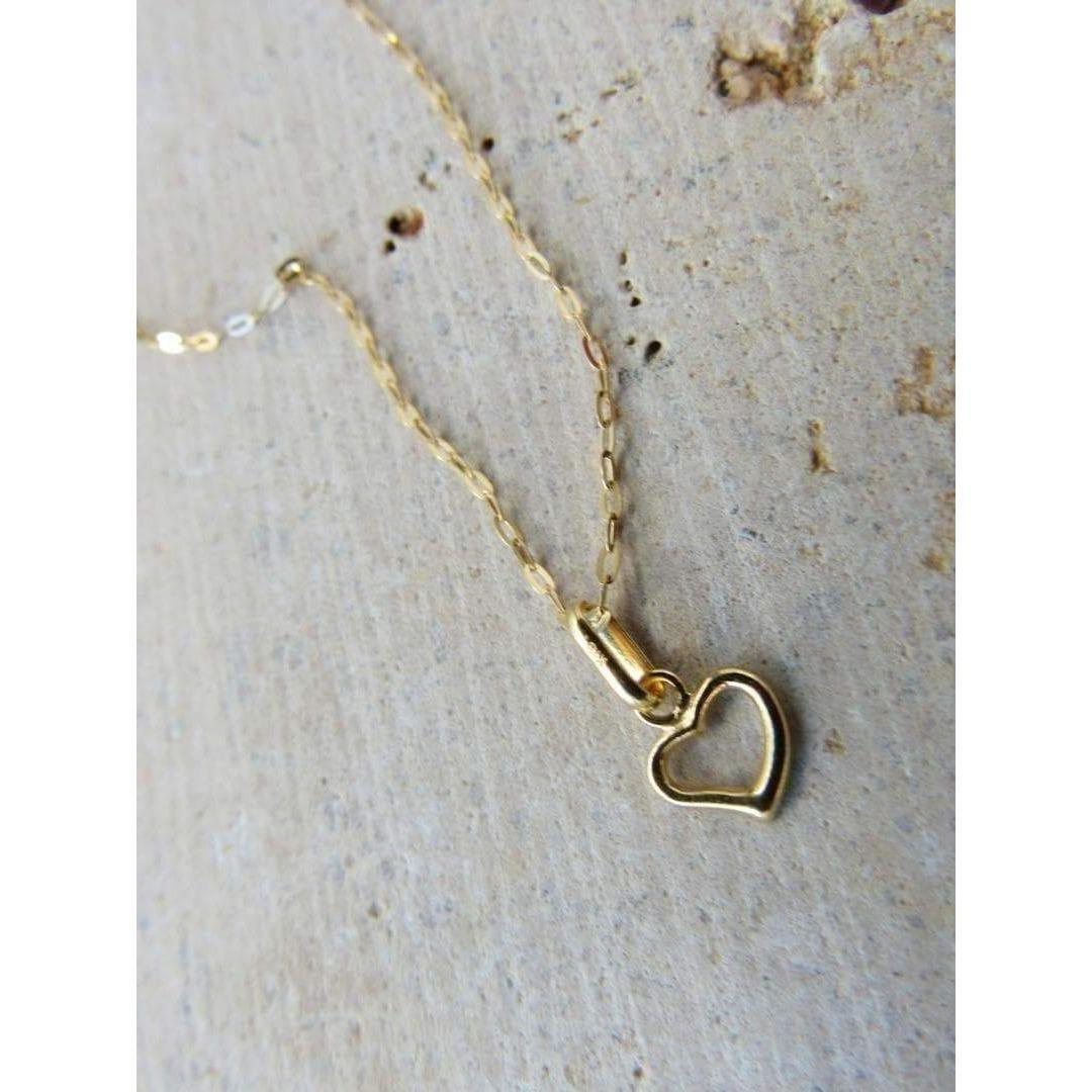 K18 18K ネックレストップ 18金 ゴールド オープンハート 地金 S