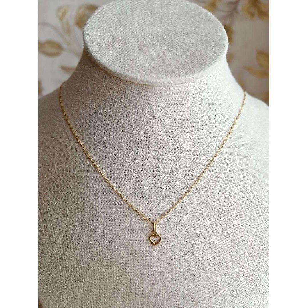 K18 18K ネックレストップ 18金 ゴールド オープンハート 地金 S